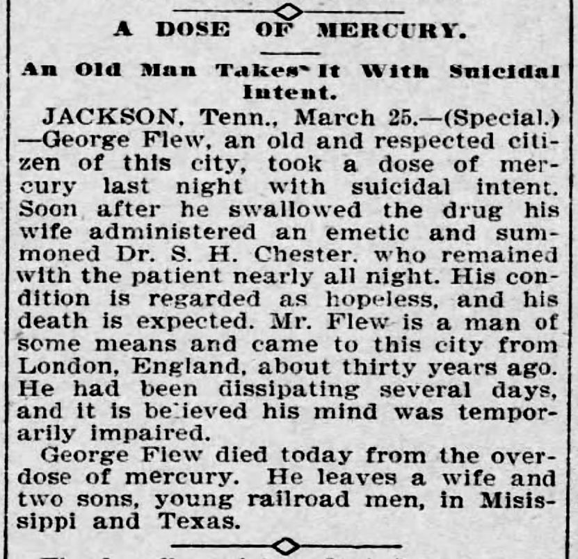 A Dose of Mercury - The Commercial Appeal 3/26/1897